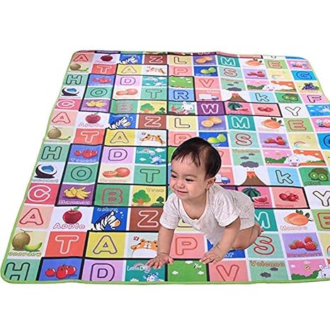 NFI essentials Double Sided Water Proof Baby Play Mat/Picnic Carpet, Gym (Multicolour, 6 x 4 Feet)