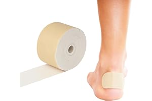 Rolyan Non-Latex Moleskin Roll, 1" x 5 yards, Beige, Padding with Paper Backed Adhesive, Cut to Fit for Splints, Braces, and Casts, Soft Flexible Tape for Blister Prevention & Skin Protection