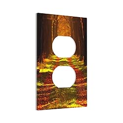 Rustic Nature Tree Autumn Maple Leaf 1 Gang Duplex
