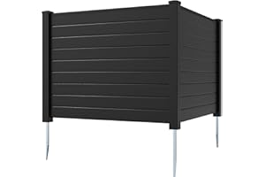 S AFSTAR 2 Panels Outdoor Privacy Fence, 48” x 38” Air Conditioner Fence with Metal Ground Stakes, Decorative Garden Fence Tr