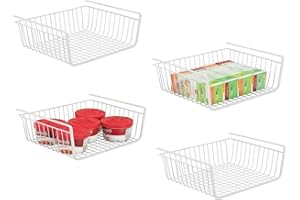 Hanging Under Shelf Storage Basket Kitchen Cabinet Organizer Storage, Slides Under Wire Shelves for Counter Pantry Desk Books