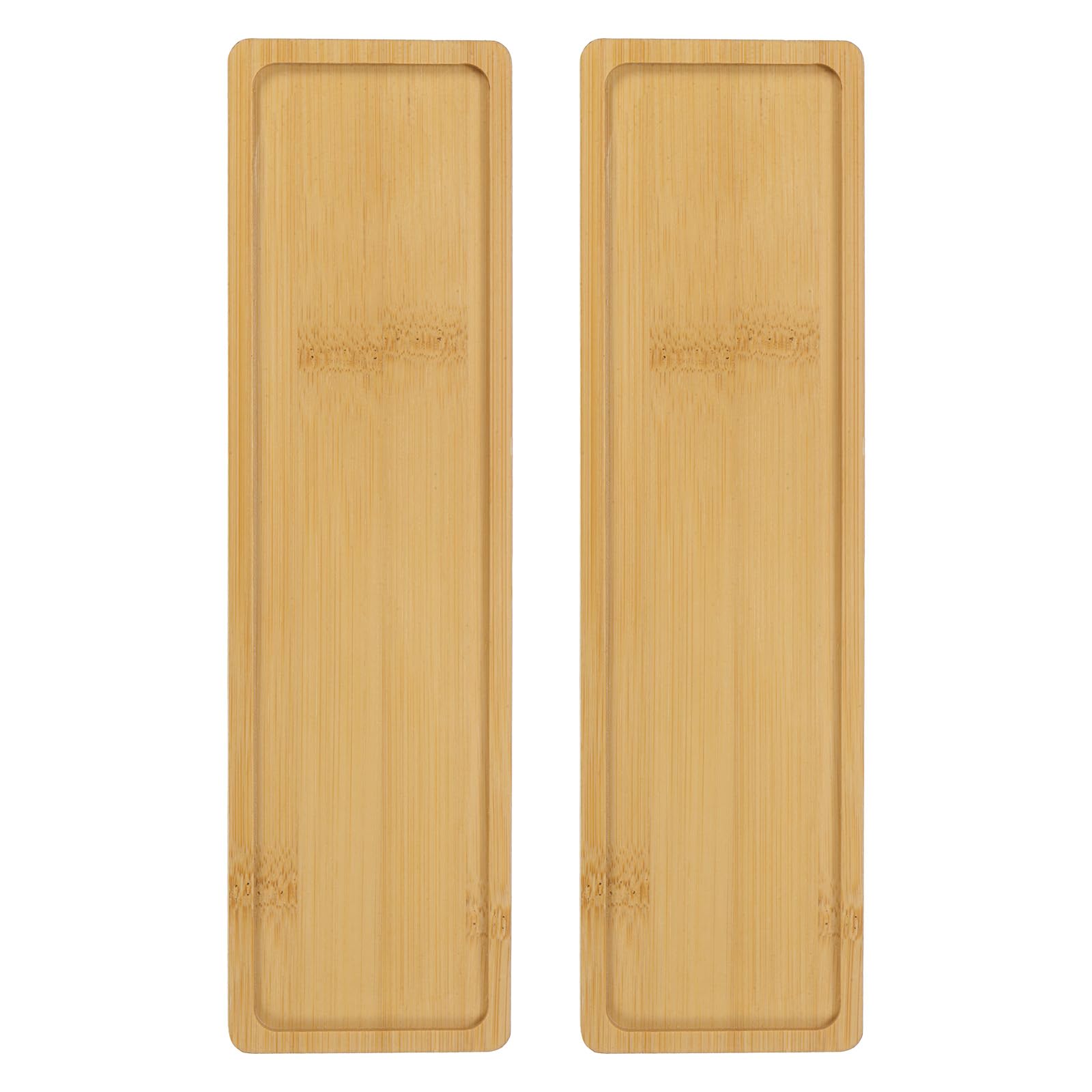 M METERXITY 2-Pack Bamboo Plant Saucer, 10.4x3 Inch OD Plant Saucer Rectangular Bamboo Tray Plant Plates for Flower Pots/Succulent Pots, Planter Pot Tray [Natural Color]