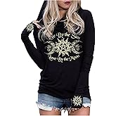 CHUNTIANRAN Hoodies Shirts for Women Early Fall Long Sleeve Tops Vintage Graphic Outfits Tops Fashion Pullover Tees 2025