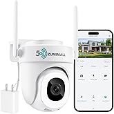 ZUMIMALL 2.4G/5G WiFi Security Cameras Outdoor, 2K Wired Camera for Home Security for 24/7 Continuous Recording, 360° PTZ Auto Tracking, Full Color Night Vision, 2-Way Audio, Works with Alexa