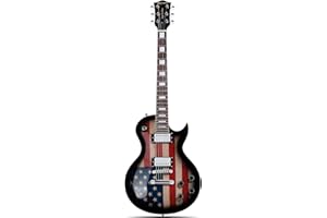 Leo Jaymz SC Series Electric Guitar – Mahogany Body, Laurel Fingerboard, Dual Humbuckers,Tune-O-Matic Bridge, C Neck, 18:1 Tuners (US Flag)