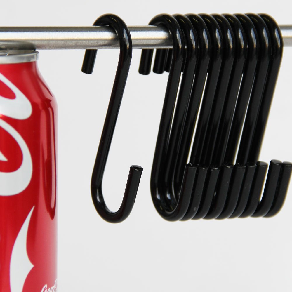 WALLNITURE S Shape Hanging Kitchen Storage Hooks Black 2.75 Inch Set of