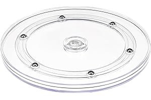 Kepfire Clear Acrylic Lazy Susan Turntable 7 inch Organizer Ball Bearing Revolving Display Base Kitchen Spice Rack Cake Makeu