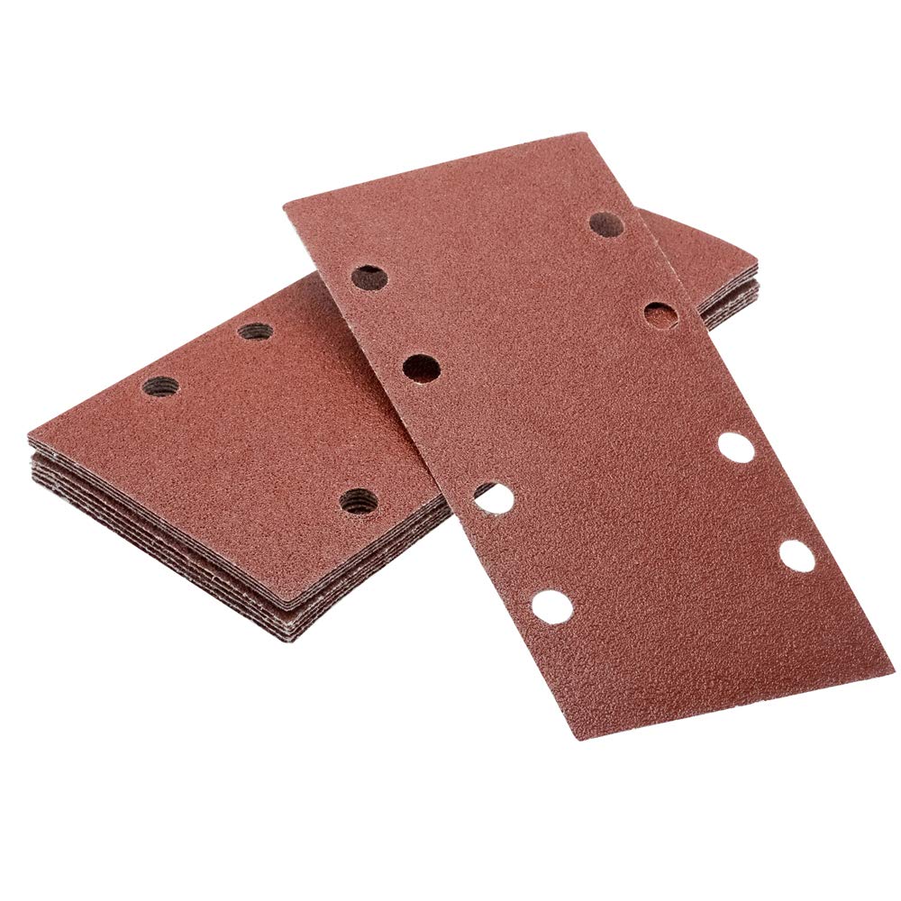 Abrasive Paper Sheets MASO 10pcs x 1/3 Punched Sanding Sheets, 93 x 190mm Sandpaper Pads Sander with Hook and Loop GRITS 180