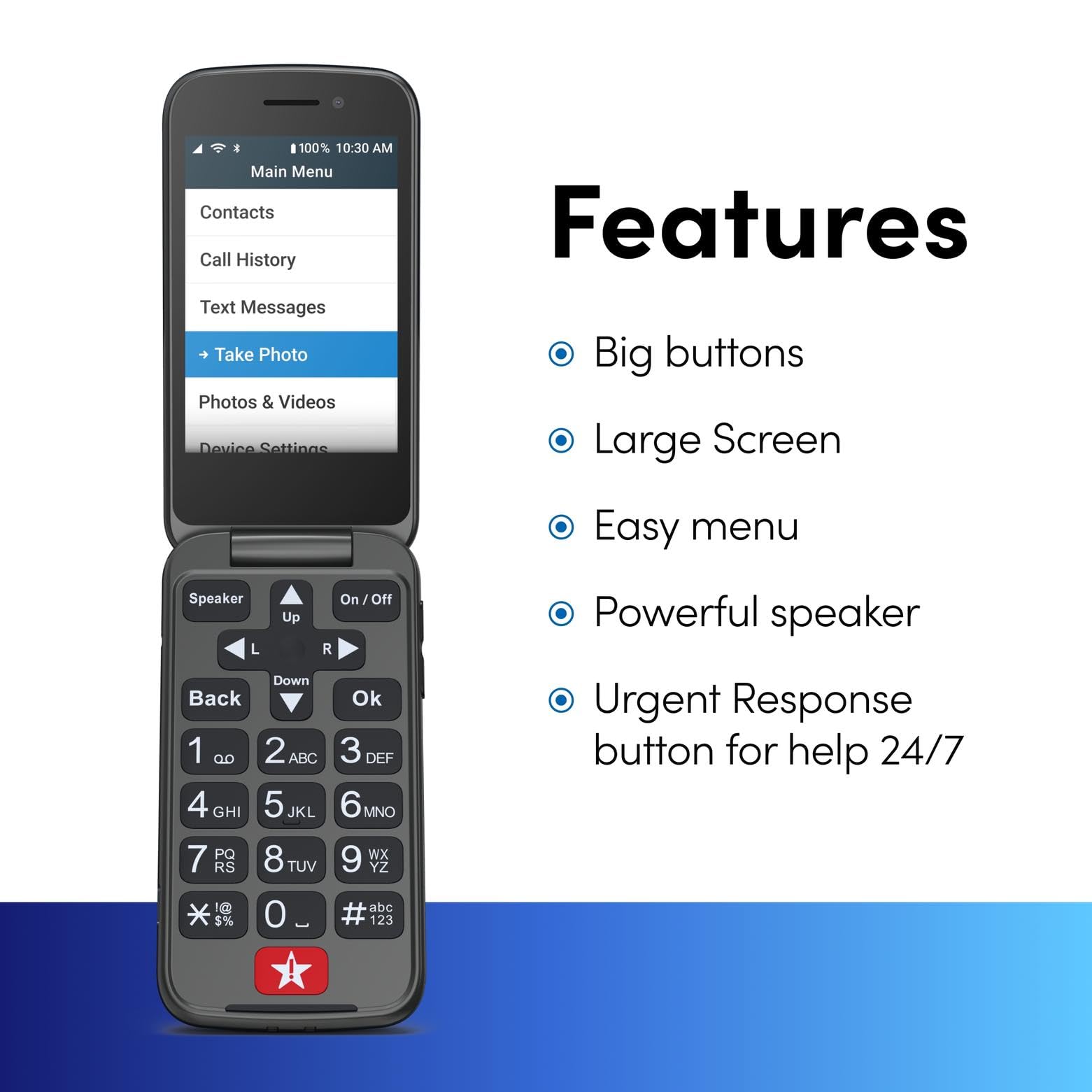 Lively Jitterbug Flip2 - Flip Cell Phone for Seniors - Not Compatible with Other Wireless Carriers- Must Be Activated Phone Plan- Graphite