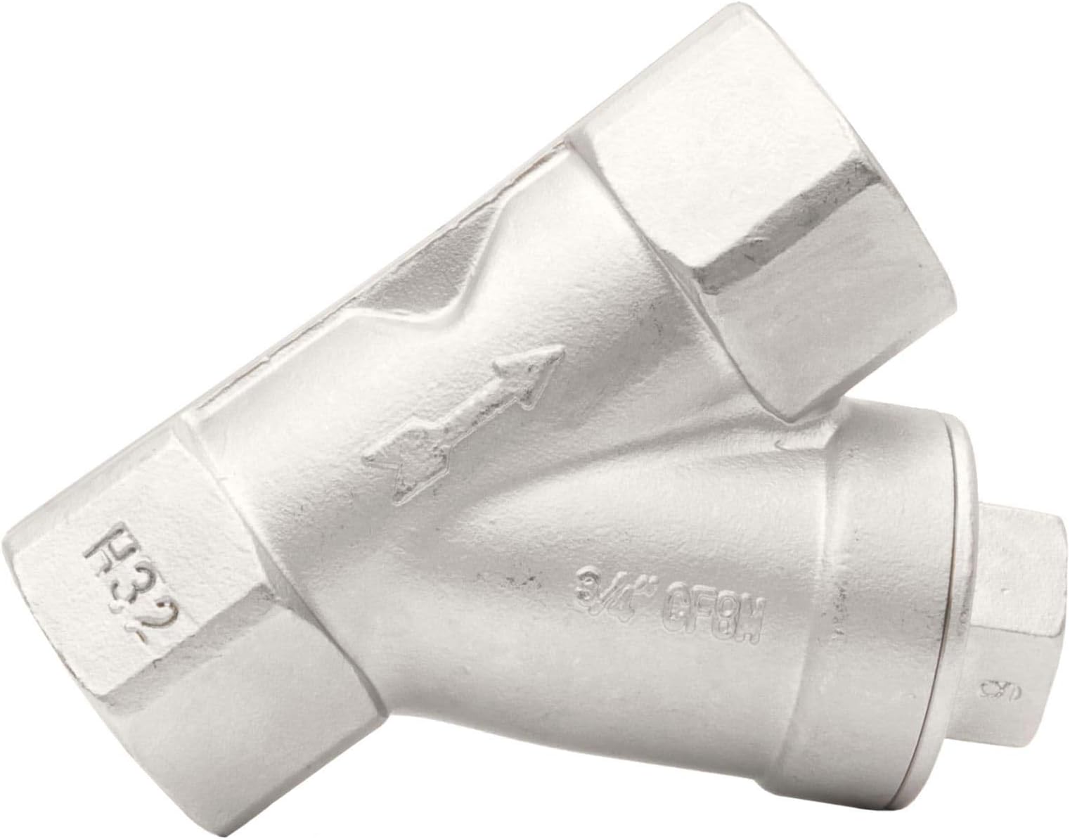 DuraChoice 3/4" Stainless Steel 316 Y-Strainer - 800WOG, FxF NPT 100mc Strainer