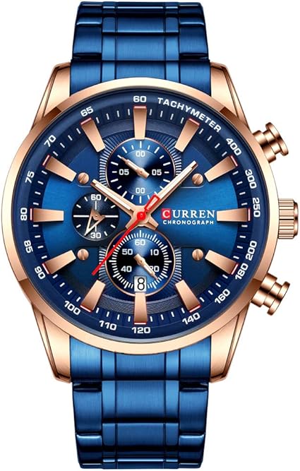 curren black chain watches