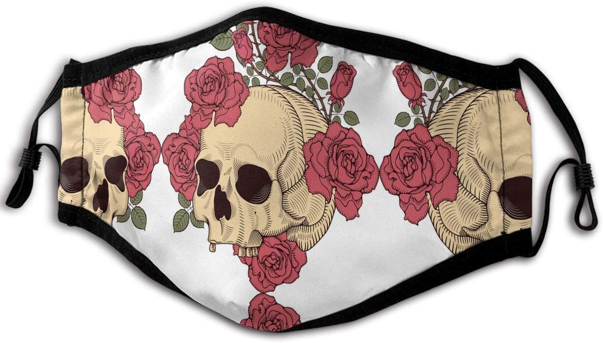 KRR Mexican Sugar Skull Printed Facial Decorations Anti Dust Face Mask for Women and Men