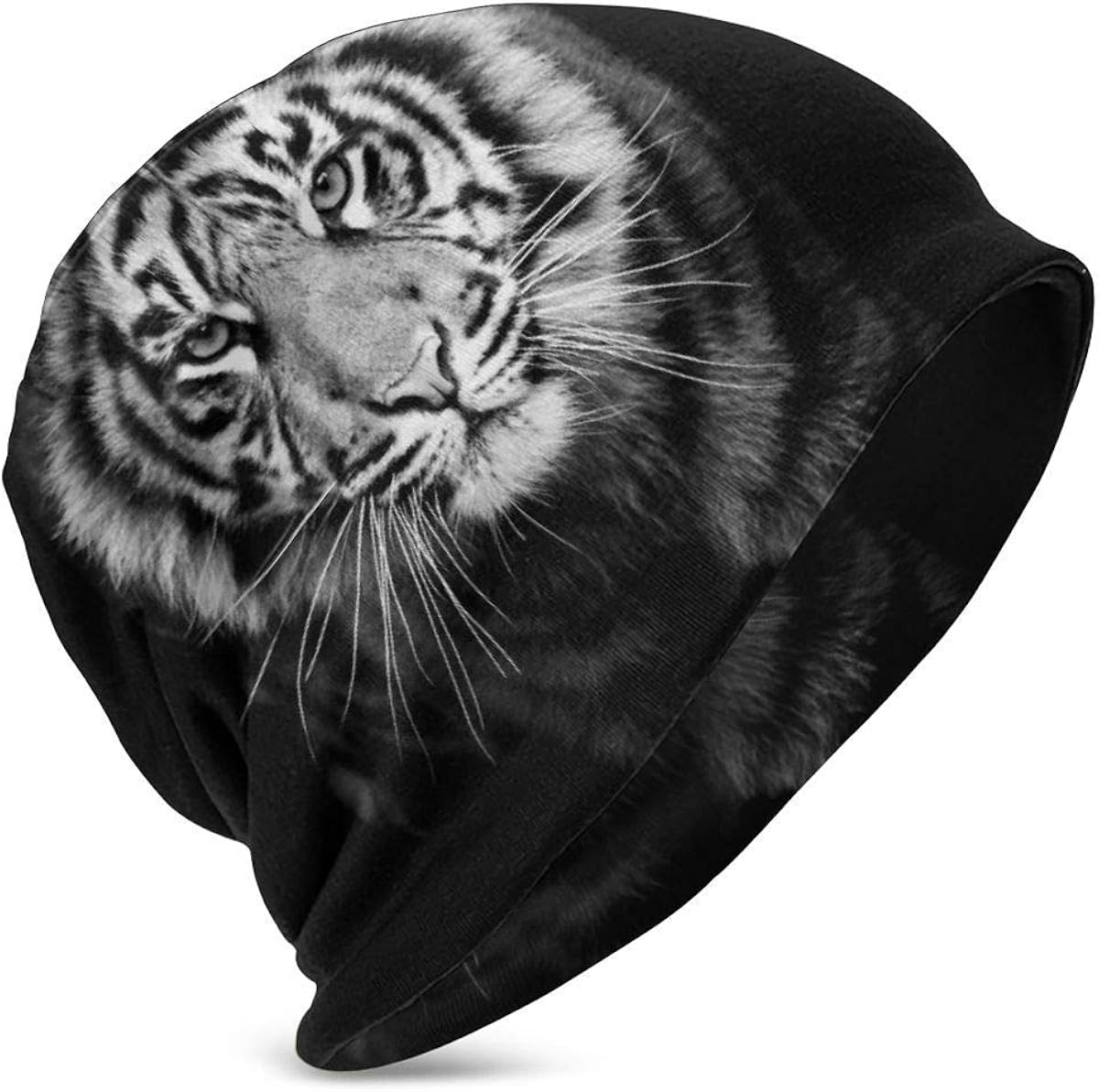 Valender White Tiger 's Winter Warm Knit Hats Stretchy Soft Beanie Hat Skull Cap for Boys Girls