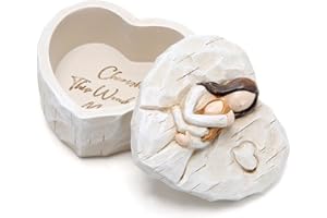 Hodao Mothers Day jewelry Keepsake Box Sculpted Hand-Painted Memorial Box Anniversary Sweet Mother's Day Gifts Jewelry home decor Table Decorations Birthday Gifts For Mom, Grandma, Women