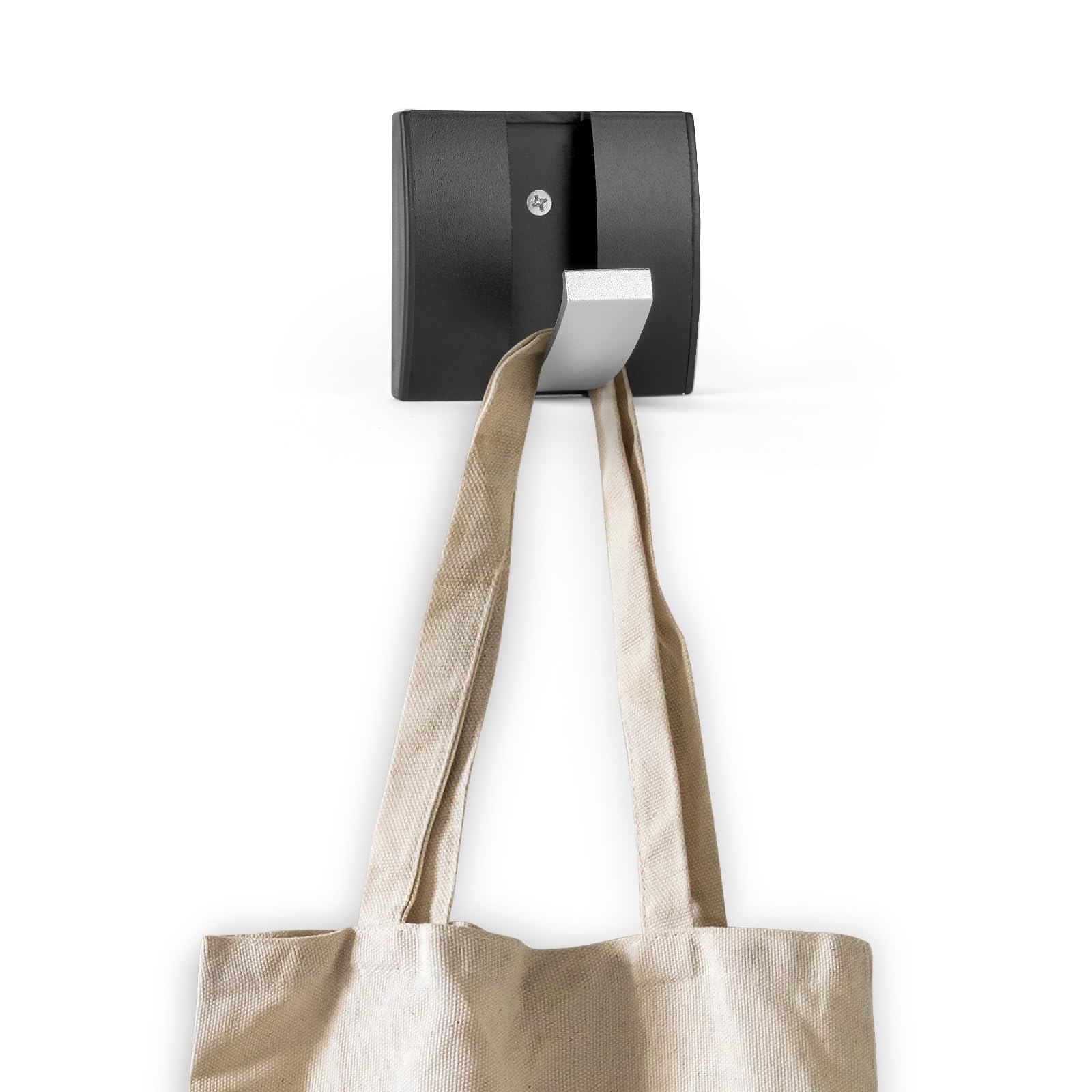 flintronic Wall Mounted Floating Rack with 1 Silver Hook, Foldable Metal Wall Hook, Space Aluminum Material Coat Hook Rack Wall Hanger, Hanger with Retractable Hooks for Jackets, Coats, Hats, Bags