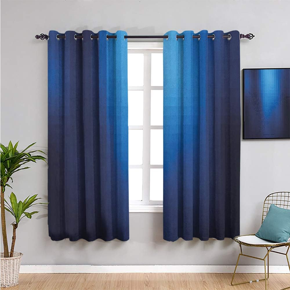 VICWOWONE navy Curtains for bedroom, Curtains 45 inch length blurry