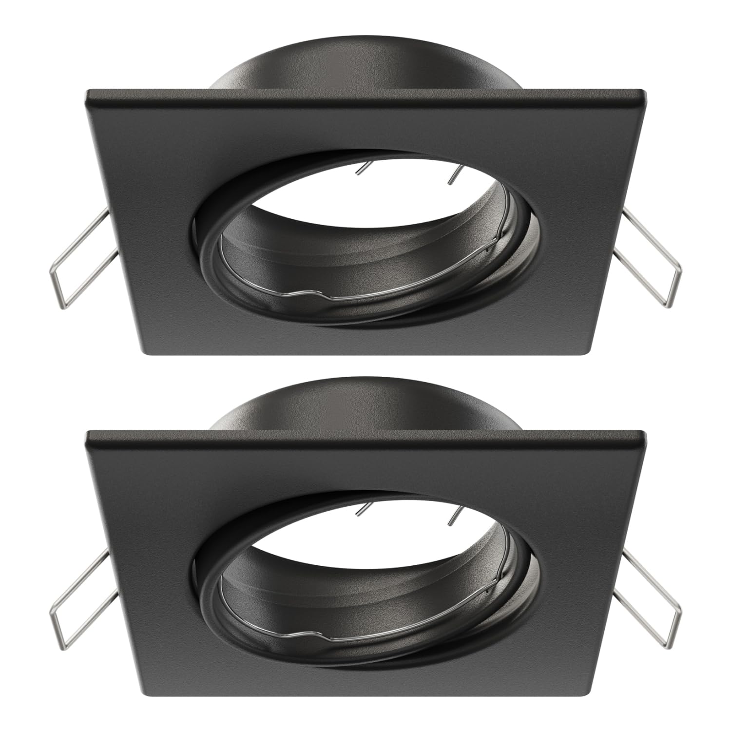 ledscom.de 2 pcs. recessed Ceiling Frame RIR, Angular, swivelling, Black matt — image 1