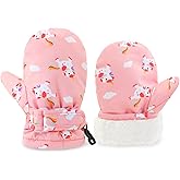 UAMOEI Toddler Snow Gloves Kids Waterproof Mittens Toddler Winter Gloves Boys Winter Baby Mittens Ski Glove Girl Mitten