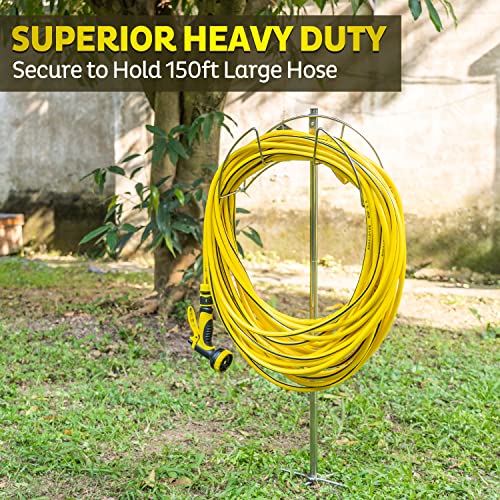 Stainless Steel Garden Hose Holder, SOLIGT Heavy Duty Freestanding Hose