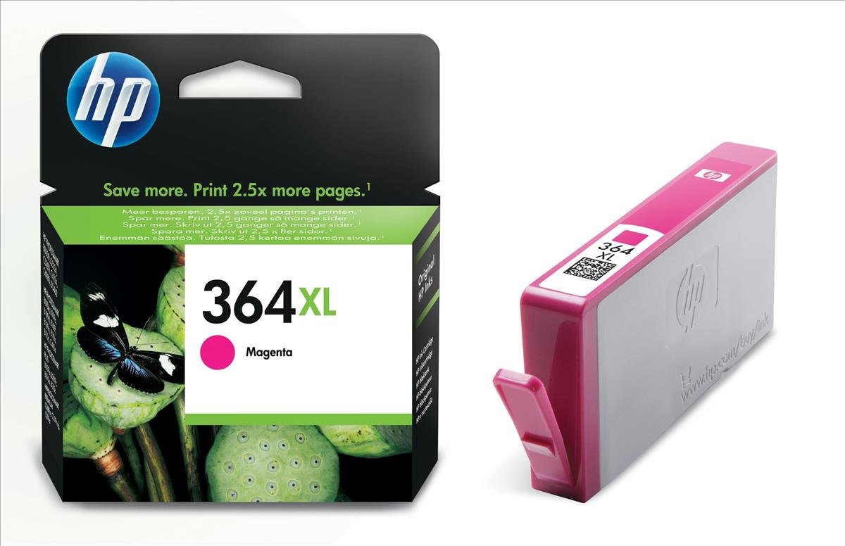 HP 114610 No. 364XL (Magenta) Photo Ink Cartridge (Yield 750 Pages) with Vivera Ink (CB324EE#ABB)
