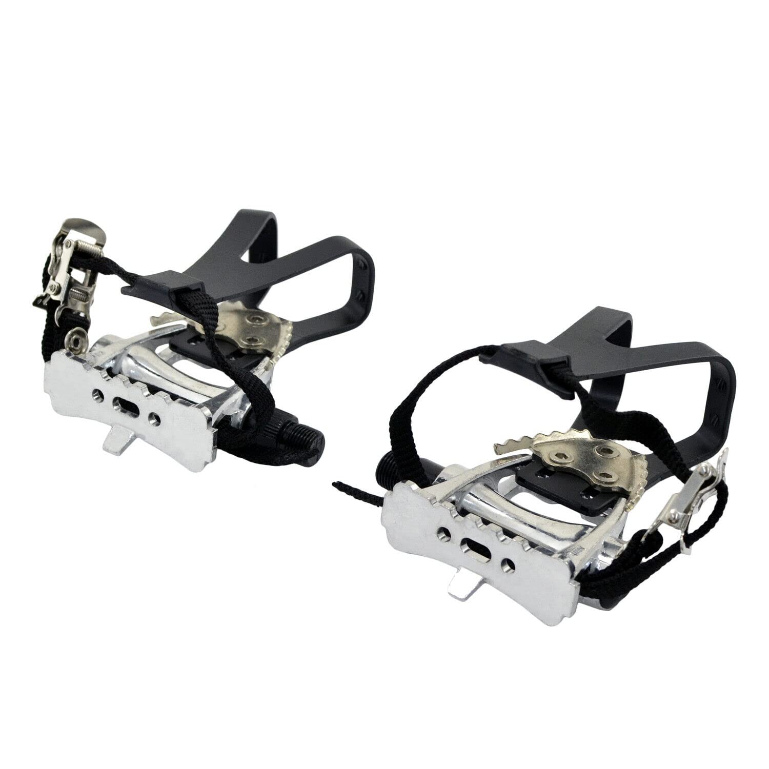 FPD NWL-363 Road Bike Pedals with Integrated Toe Clips Cages Straps, FD2333