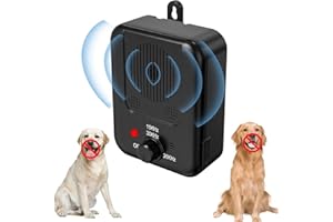 EUOTEO Anti Barking Device, Auto Dog Control Devices with 3 Modes, Waterproof Bark Deterrent Box, Rechargeable Ultrasonic for Indoor & Outdoor Dogs 001