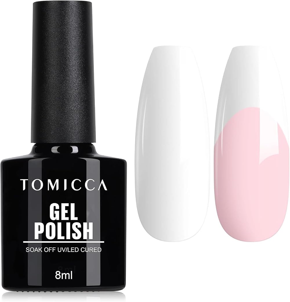 TOMICCA White Gel Nail Polish 8ml Soak Off UV LED Varnish Nail Art