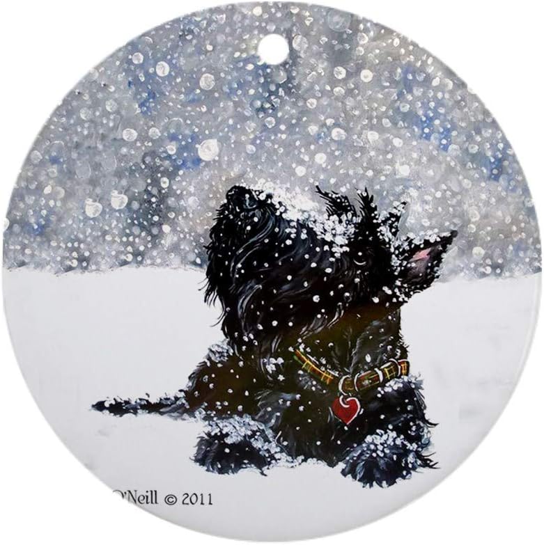 HaiGuoQu Scottish Terrier Christmas Ornament (Round) Round Holiday Christmas Ornament Xmas Gifts Christmas Tree Ornaments Ideas 2019