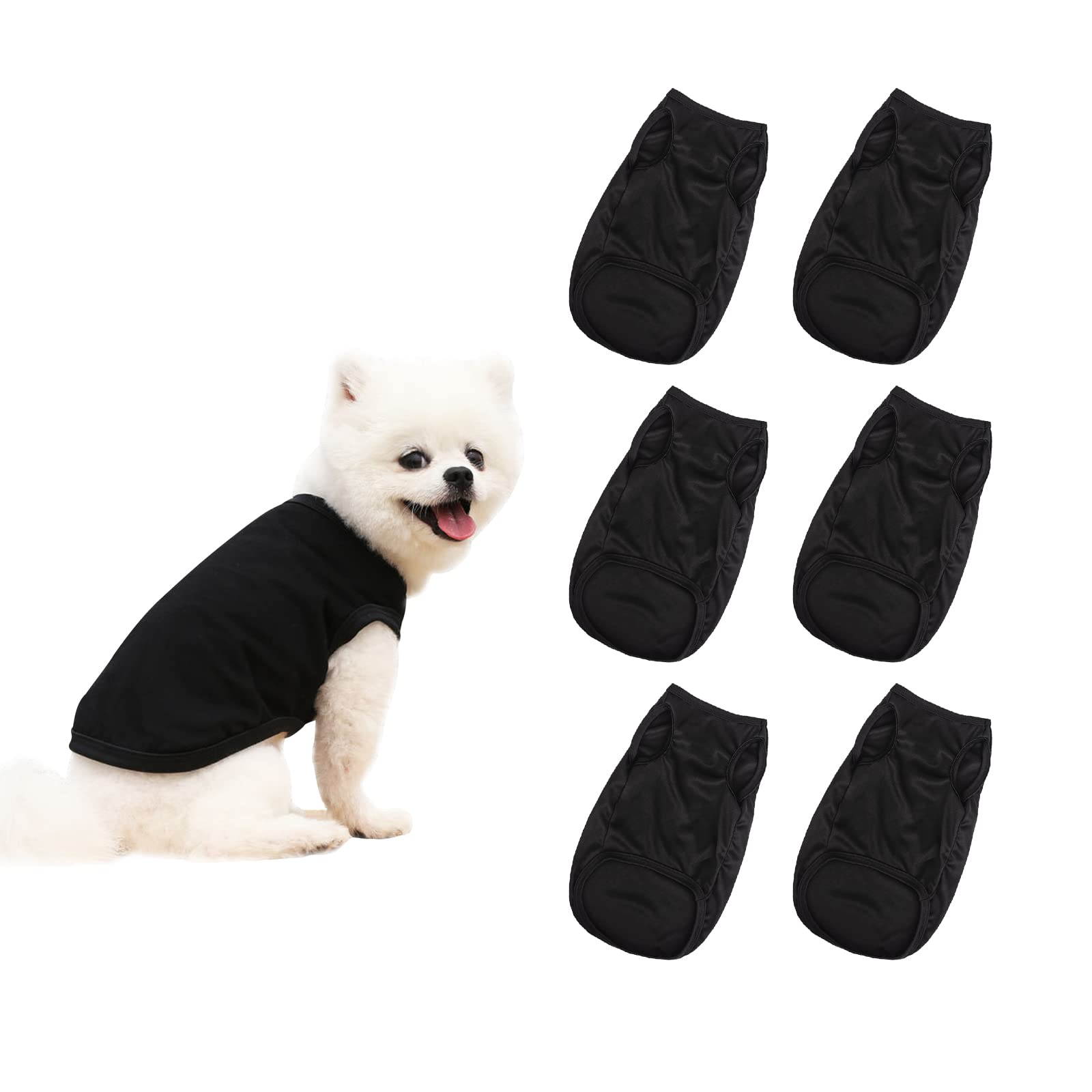 HACRAHO Dog Shirt Blank Clothes, 6 PCS Sublimation Blank Dog Shirts Breathable Dogs Blank Summer Vest Shirts for Medium Large Dogs Pets, XL