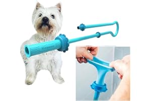 Rinseroo Dog Shower Hose: Wash Hose Attachment for Shower & Sink - Pet Bather, Fits Showerheads Up to 4” Wide Handheld Shower Sprayer Faucet Adapter, Includes Spare Connector 6 Foot Hose (Not for Tub)
