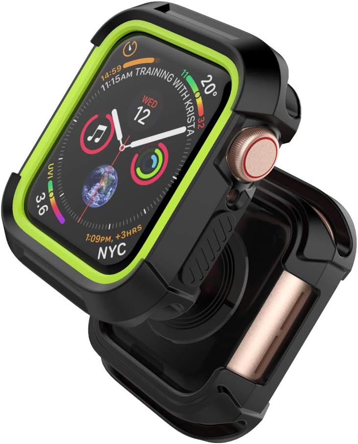 Compatible with iWatch Case 44mm Series 6/5/4/SE, Rugged Shockproof Protective Bumper Cover [NO Screen Protector]