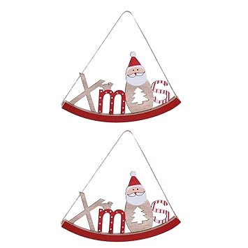 Amazoncom Amosfun 2pcs Christmas Pendant Wooden Colored