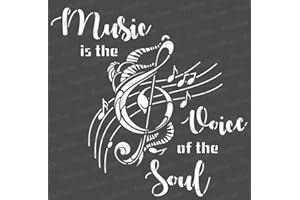 CrafTreat Music Stencils for Painting on Wood, Canvas, Paper, Fabric, Floor, Wall and Tile - Voice of The Soul - 6x6 Inch - Reusable DIY Art and Craft Stencils for Home Decor - Music Template Stencil