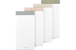 ZICOTO Beautiful Magnetic Notepads for Fridge - Set Of 4 Modern Note Pads With Lined Pages to Easily Write Notes & Make Grocery/Shopping Lists - The Perfect To Do Pad w/ Strong Magnets for Your Refrigerator