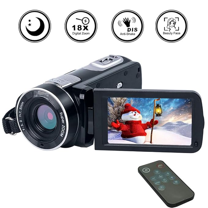 Camcorder Video Camera Full HD 1080p 18X Zoom Digital Amazon.co.uk