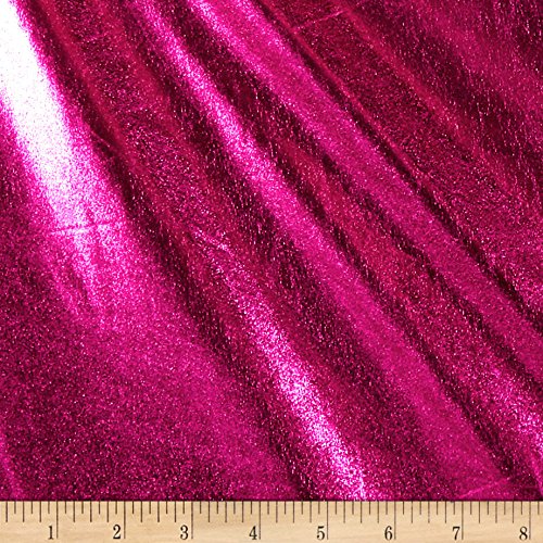 Ben Textiles Foil Lame Knit Spandex Fuschia Fabric by The Yard