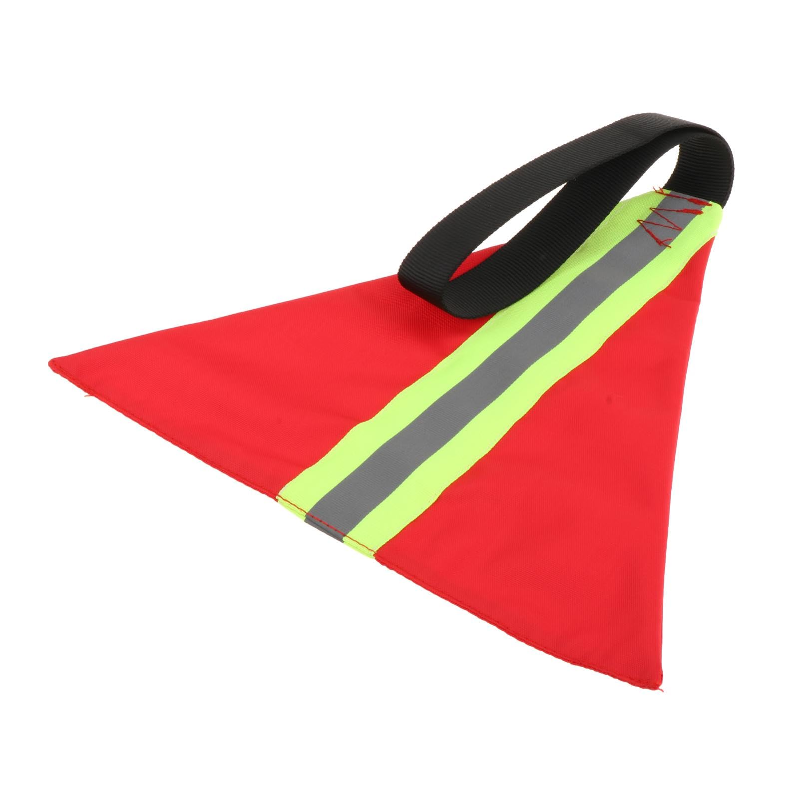 Perfeclan Kayak Travel Flag with Reflective Strip Lightweight Easy Installation Kayak Trailer Flag Canoe Warning Flag for Fishing Boat, Red triangle