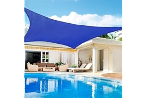 Lehood Sun Shade Sail, 10'x 13' Rectangle Canopy Sail UV Block Sun Shade for Outdoor Patio Garden Backyard, Outdoor Shade Sail Blue