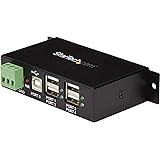 StarTech.com 4-Port Industrial USB 2.0 Hub with ESD Protection - Mountable - Multiport Hub (ST4200USBM),Black