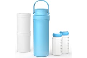 Xaproo 22oz Breast Milk Cooler Bottle, 360° Cooling Technology for 24 Hours, Larger Capacity Travel Breastmilk Chiller with 2pcs Baby Bottles, Portable Milk Cooler for Breastmilk, BPA-Free