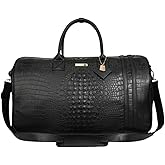Tote&Carry Apollo 2 Large Rolling Duffle Bag with Wheels, Carry-On Roll Duffel for Travel, Gym, Sports, Daily, Weekend & All-Purpose Use for Men & Women (Crocodile Skin, Black)