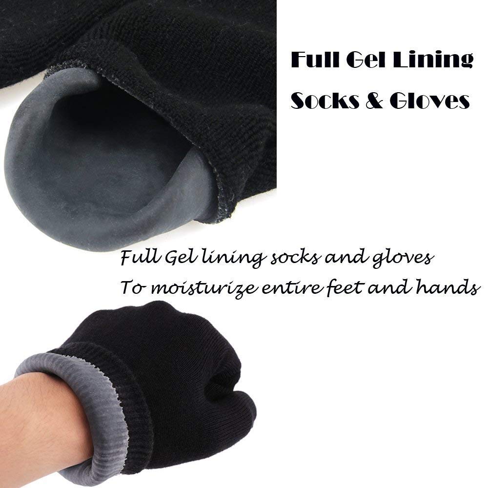 EXPER Men's Large Moisturizing Gloves with Gel Lining - Dry Hands Treatment Hydrating Cracked Hand Healing Gloves - Repair Rough, Chapped Skin Overnight (Black) : Beauty