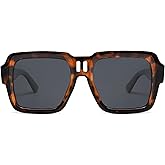 SOJOS Retro Square Polarized Sunglasses for Women Men Trendy Large Frame Sun Glasses Designer Inspired Shades SJ2320