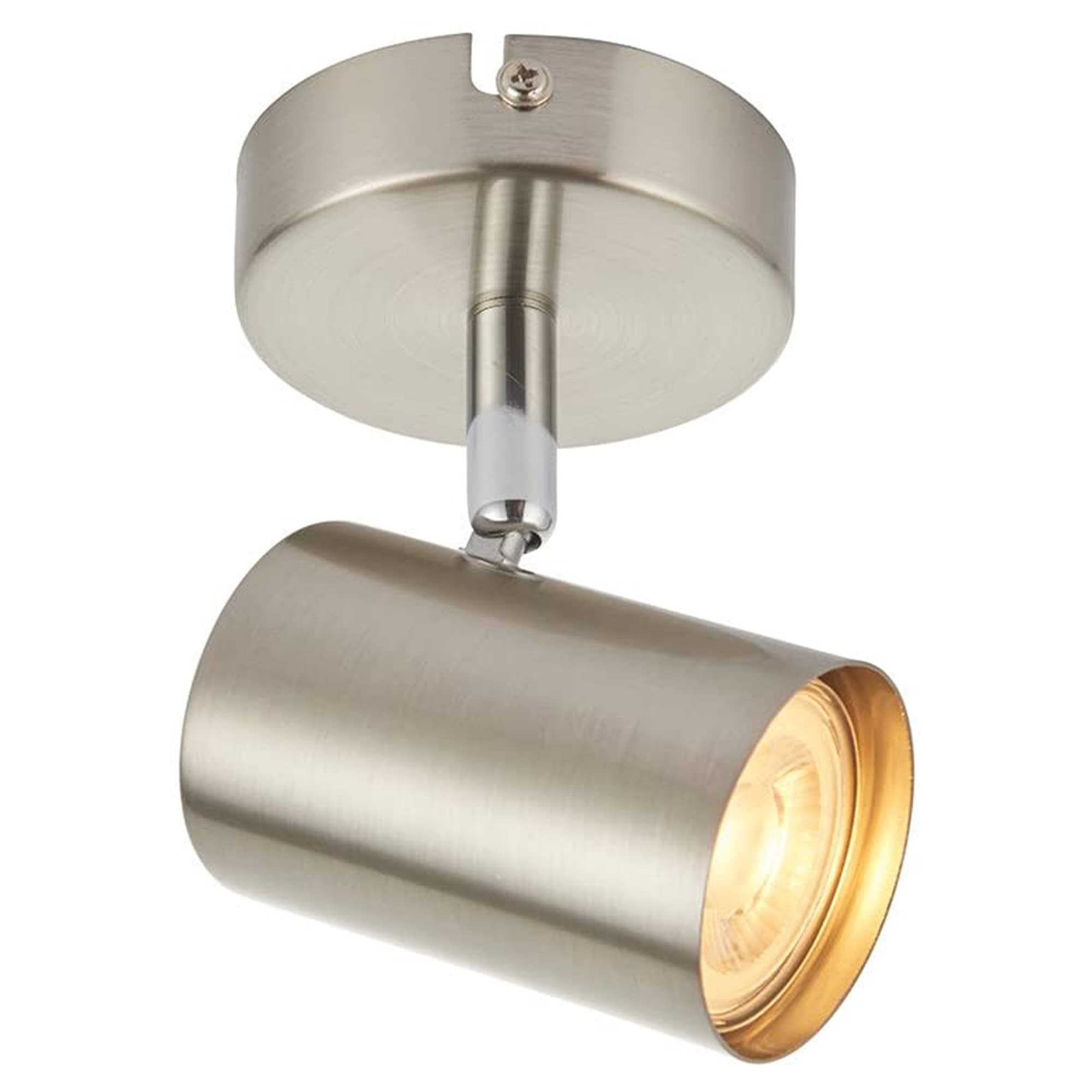 Arezzo Adjustable Single Spotlight - IP20 Rated Dimmable Ceiling Spot Lighting - Decorative LED Wall Lights - 7W 240V LED GU10 (Not Included) - Satin Chrome Finish