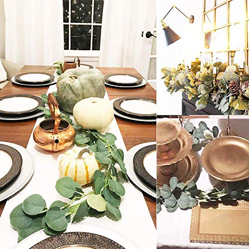 PUPOUSE Eucalyptus Garlands Artificial Greenery Garland Faux Silk Eucalyptus Vines Wedding Backdrop Wall Arch Wall Decor Flower Arrangement Green