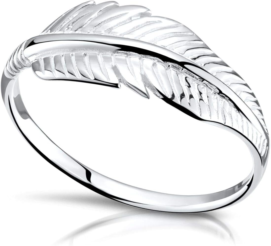 Materia Feder Ringe Damen Silber 925 Silberring Natur Blatt Federn Filigran 16 2mm In Ring Box Sr 160 51 Amazon De Schmuck