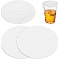 Beavorty 50pcs Cup Paper Sealer Cup Cover Round Cup Sealing Paper Pads Leak Proof Beverage Cup Bubble Tea Film Paper Covers for PP Plastic and Paper Cups, 11.00X11.00X0.01CM, HBPA186G5519K