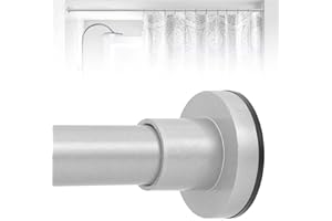 HTZON Silver Shower Curtain Rod 27to 49 In,Short Spring Tension Shower Rods for Bathroom Kitchen Doorway,Small Heavy Duty Adjustable Shower Curtain Tension Rod No Drilling Non-Slip Easy Install,Silver