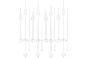 MCDFL Clock Hand Kit (White, 8 Set, Antique) for Clocks Dial Diameter of 300mm/11.81in or More, Thick Mounting Hole, Replacement Metal Arms Homemade Push on Mechanism Hands Parts to Make A Wall Watch