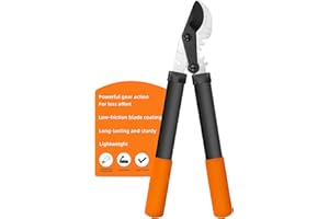 KLDOLLAR Loppers Tree Trimmer Branch Cutter with Powerful Gear Action, Super Pruner Tree Clippers Tree Pruner, Chops Thick Branches Ease, Sharp Steel Blade with 1.3 Inch Cutting Capacity(15 Inch)